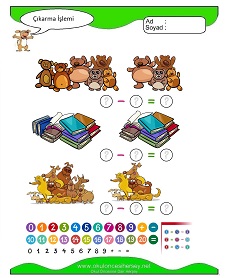 Çıkarma İşlemi Çalışma Sayfaları